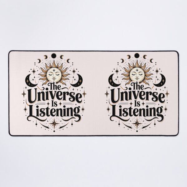 Item preview, The Universe Is Listening – Celestial Sun Moon Stars Spiritual Quote designed and sold by Sanika arts .