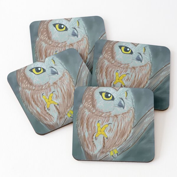 Item preview, Cute Little Owl Perched on Branch Art designed and sold by HumorousLab.