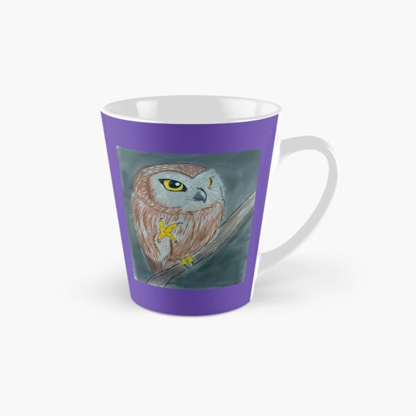 Item preview, Cute Little Owl Perched on Branch Art designed and sold by HumorousLab.