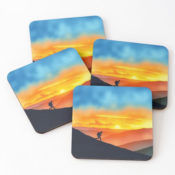 Item preview, Hiker Silhouette Mountain Sunset Adventure – Outdoor Hiking Trail Design designed and sold by EllDAV777.