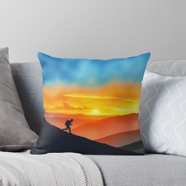 Item preview, Hiker Silhouette Mountain Sunset Adventure – Outdoor Hiking Trail Design designed and sold by EllDAV777.