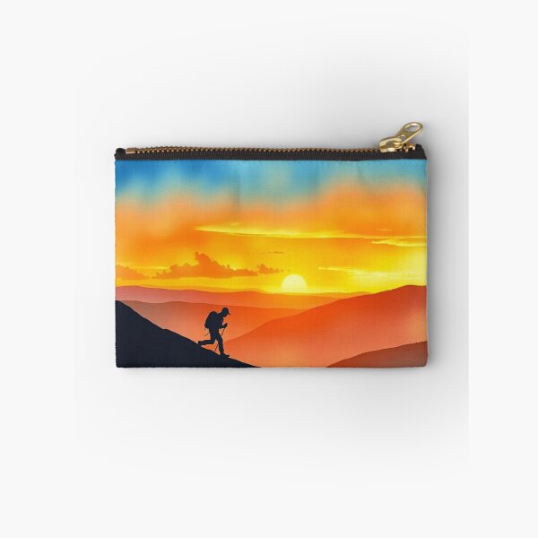 Item preview, Hiker Silhouette Mountain Sunset Adventure – Outdoor Hiking Trail Design designed and sold by EllDAV777.