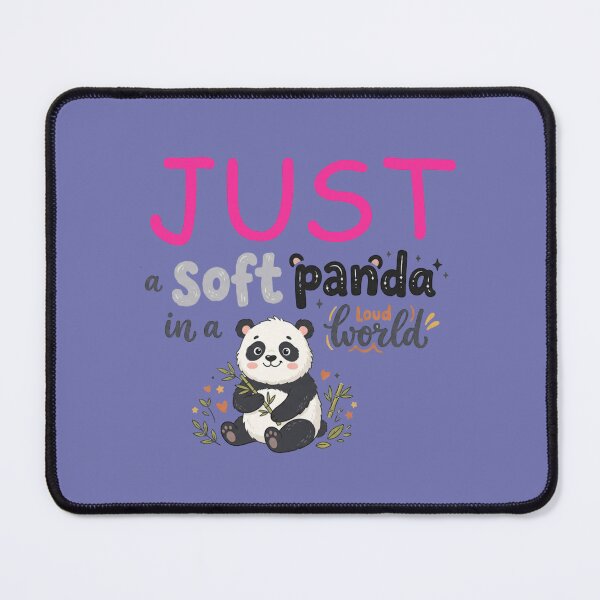 Item preview, Just a Soft Panda in a Loud World Quote | Cute Aesthetic Panda | Introvert Soft Life Design designed and sold by WallMuseStudio .
