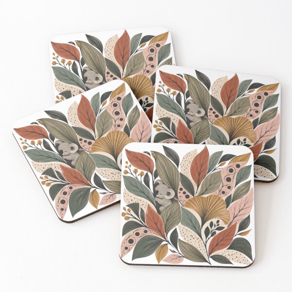 Item preview, Hidden Koala in Botanical Leaves – Boho Nature Design designed and sold by LoppiPrintShop.