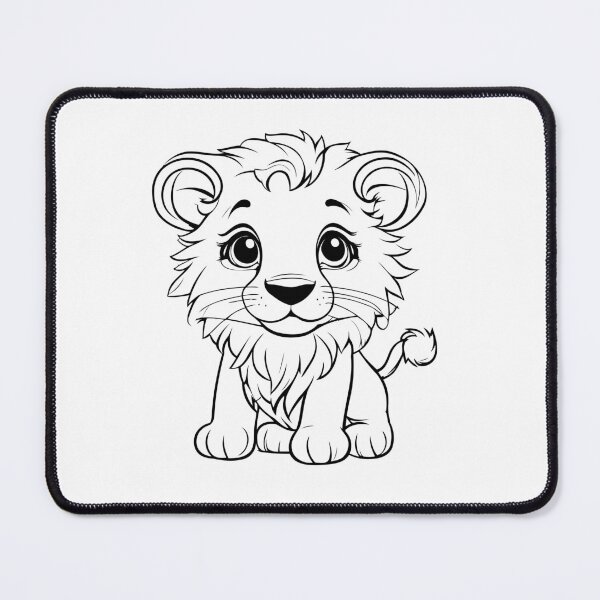 Item preview, Cute Baby Lion Cub Line Art Drawing designed and sold by manexus.