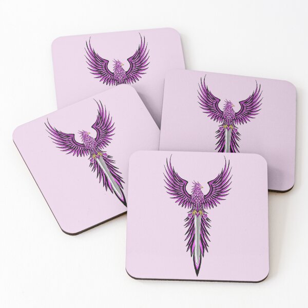 Item preview, Majestic Pink Phoenix with Fantasy Knight Sword Crest designed and sold by URSM.
