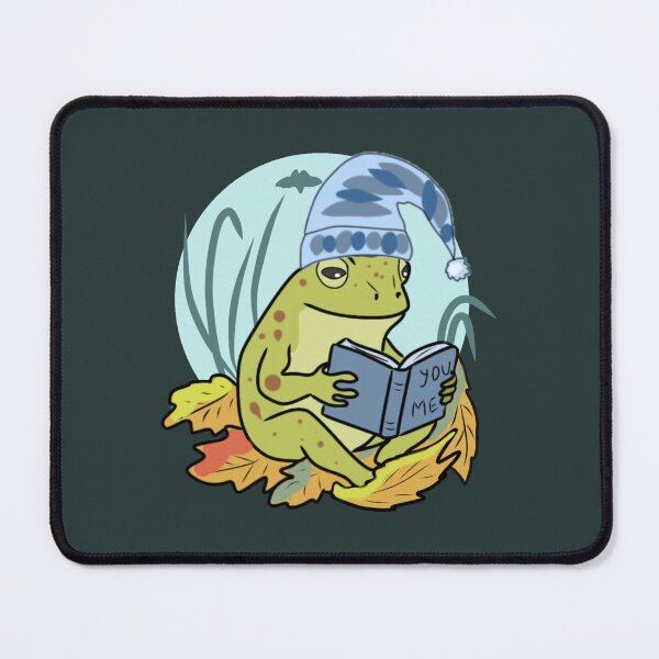 Item preview, Frog Reading Book Cottagecore Night Sleepy Toad Illustration designed and sold by LeshanArt.