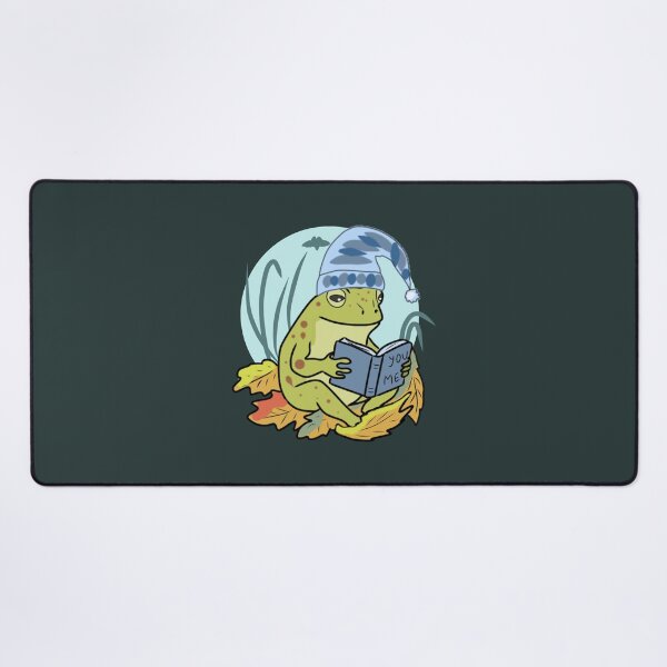 Item preview, Frog Reading Book Cottagecore Night Sleepy Toad Illustration designed and sold by LeshanArt.