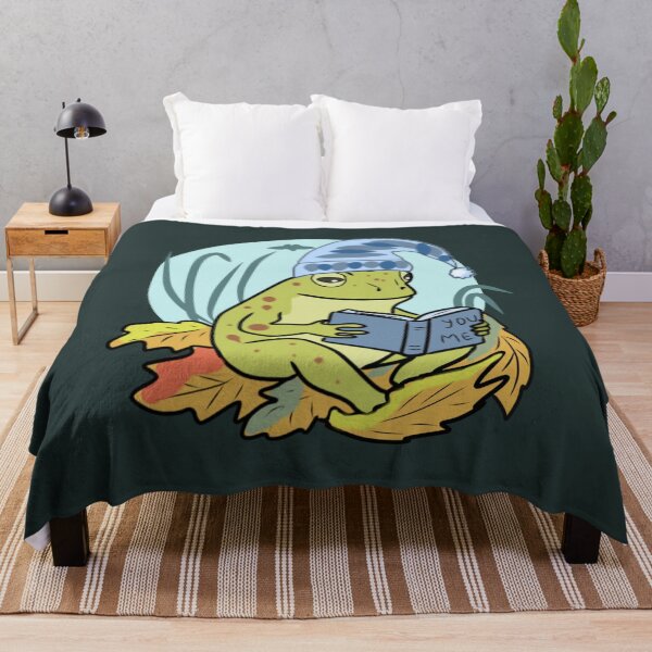 Item preview, Frog Reading Book Cottagecore Night Sleepy Toad Illustration designed and sold by LeshanArt.