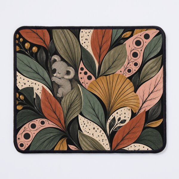 Item preview, Hidden Koala in Dark Botanical Leaves – Earthy Boho Nature Art designed and sold by LoppiPrintShop.
