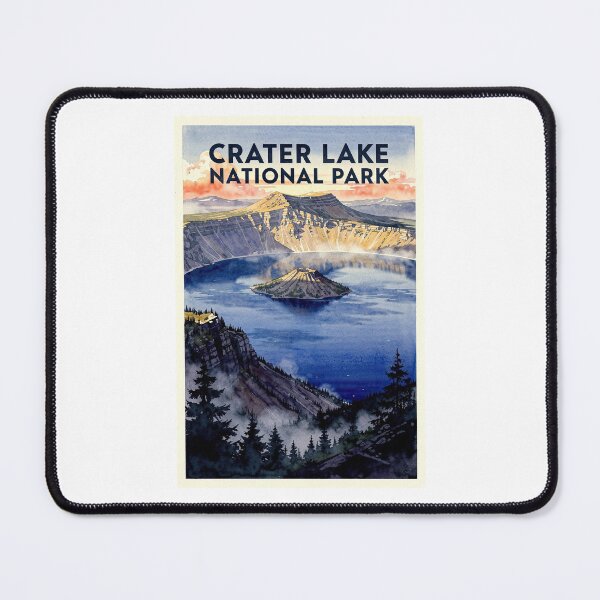 Item preview, Crater Lake National Park Oregon Vintage Watercolor Travel designed and sold by Teelogic.