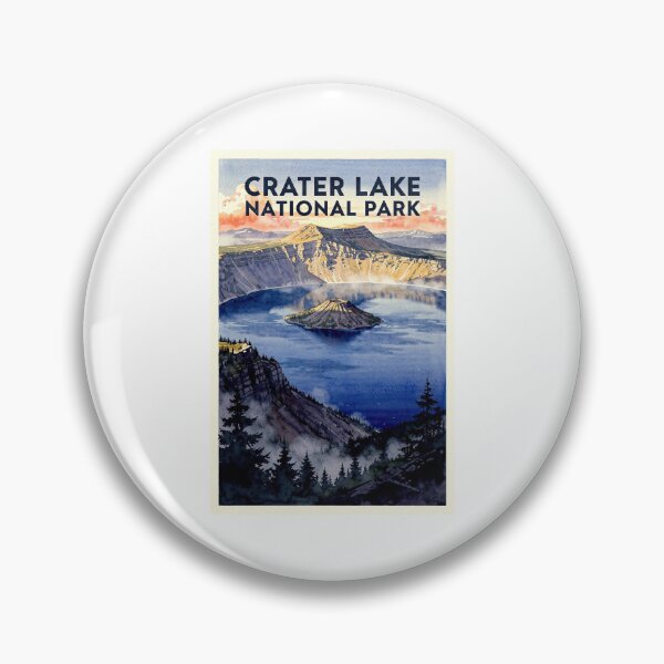 Item preview, Crater Lake National Park Oregon Vintage Watercolor Travel designed and sold by Teelogic.