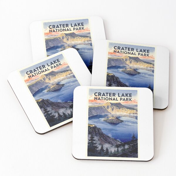 Item preview, Crater Lake National Park Oregon Vintage Watercolor Travel designed and sold by Teelogic.