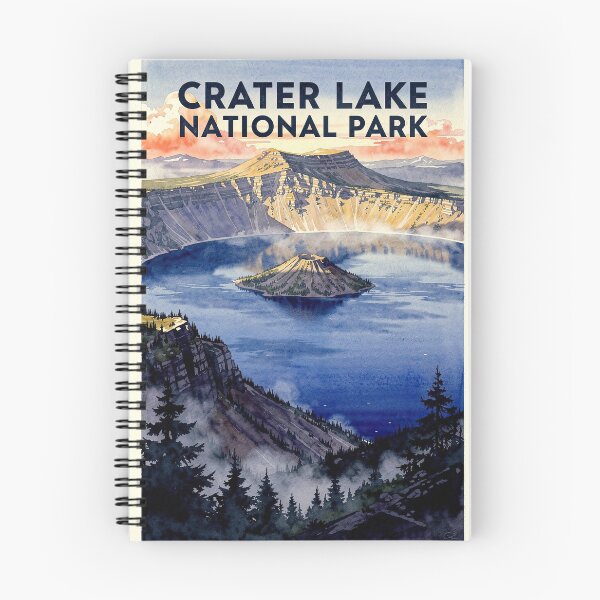 Item preview, Crater Lake National Park Oregon Vintage Watercolor Travel designed and sold by Teelogic.