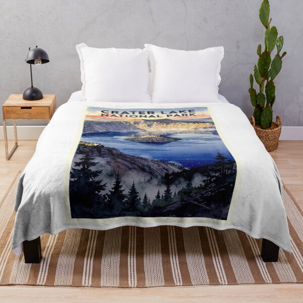 Item preview, Crater Lake National Park Oregon Vintage Watercolor Travel designed and sold by Teelogic.