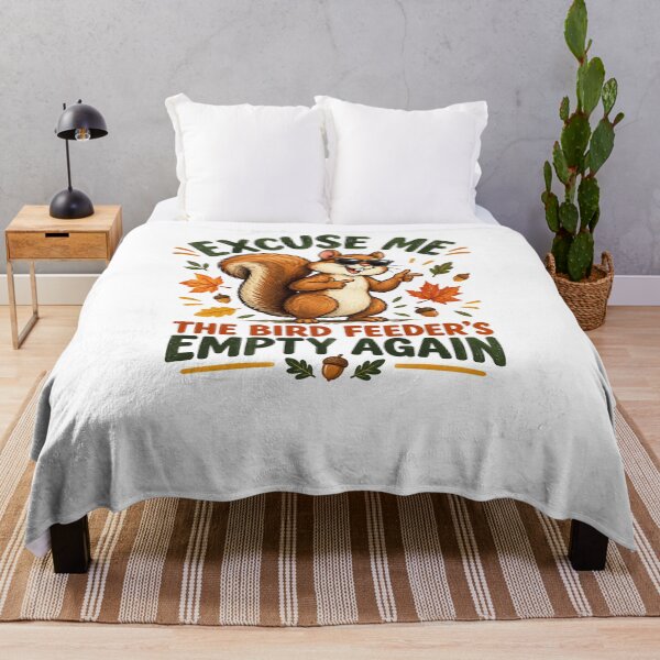 Item preview, excuse me the bird feeder's empty again squirrel fall humor saying designed and sold by DariaOltes.