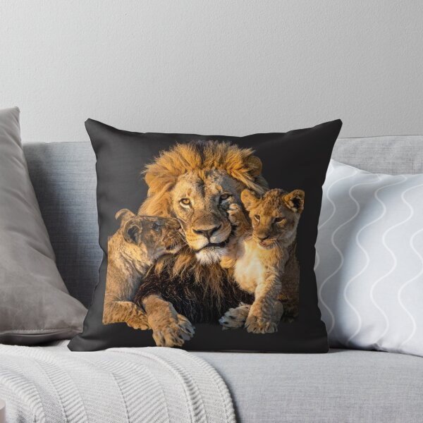 Item preview, Majestic Lion With Cute Cubs Wildlife Portrait designed and sold by Bennie Singh.