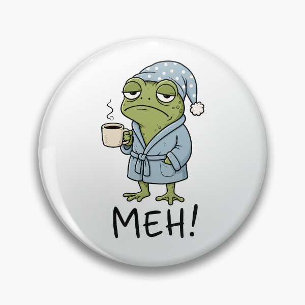 Item preview, Meh Grumpy Frog Coffee Lover Cartoon designed and sold by ShirtWreck.