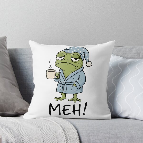 Item preview, Meh Grumpy Frog Coffee Lover Cartoon designed and sold by ShirtWreck.