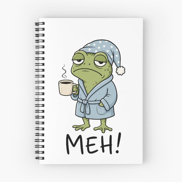 Item preview, Meh Grumpy Frog Coffee Lover Cartoon designed and sold by ShirtWreck.