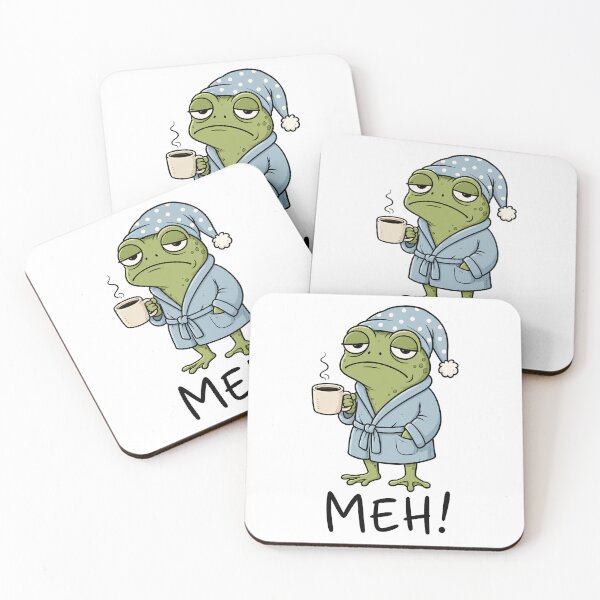 Item preview, Meh Grumpy Frog Coffee Lover Cartoon designed and sold by ShirtWreck.