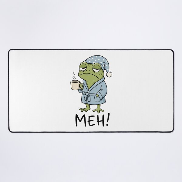 Item preview, Meh Grumpy Frog Coffee Lover Cartoon designed and sold by ShirtWreck.