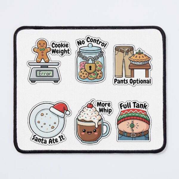 Item preview, Holiday Cookie Overload Funny Sticker Pack - Festive Eating Puns Edition designed and sold by SimpleP.