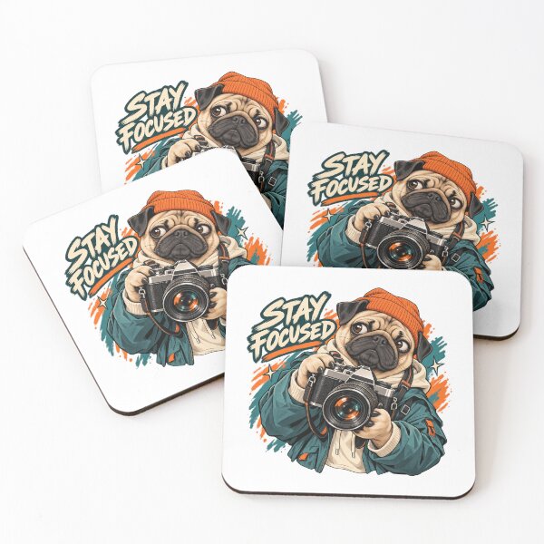 Item preview, Stay Focused Pug Photographer designed and sold by ArtikaCreative.