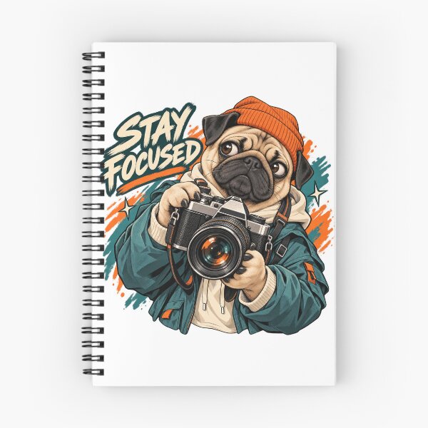 Item preview, Stay Focused Pug Photographer designed and sold by ArtikaCreative.