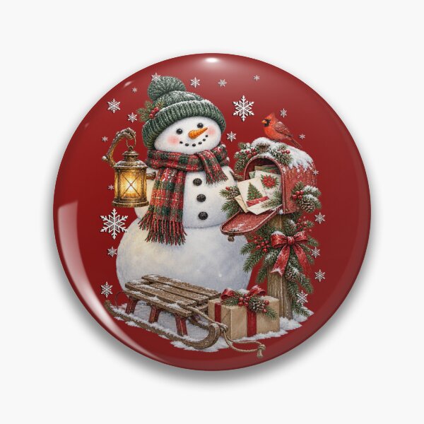 Item preview, Cozy Winter Snowman and Red Cardinal Christmas Art designed and sold by Cute & Sassy Custom Gifting Boutiques.