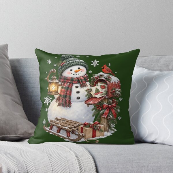 Item preview, Cozy Winter Snowman and Red Cardinal Christmas Art designed and sold by Cute & Sassy Custom Gifting Boutiques.