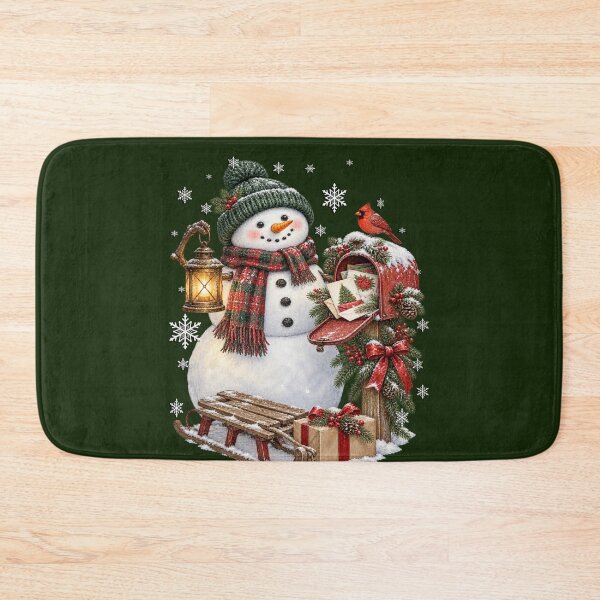 Item preview, Cozy Winter Snowman and Red Cardinal Christmas Art designed and sold by Cute & Sassy Custom Gifting Boutiques.
