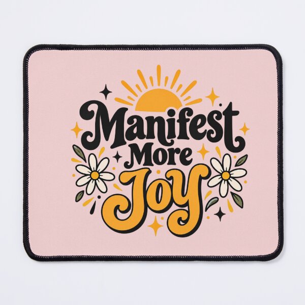Item preview, Manifest More Joy – Positive Affirmation Retro Typography designed and sold by Sanika arts .