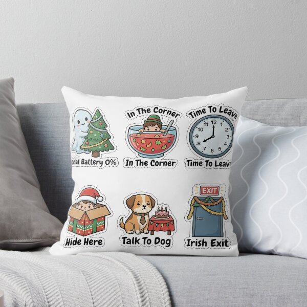 Item preview, Holiday Party Introvert Survival Sticker Pack - Social Battery Puns designed and sold by SimpleP.