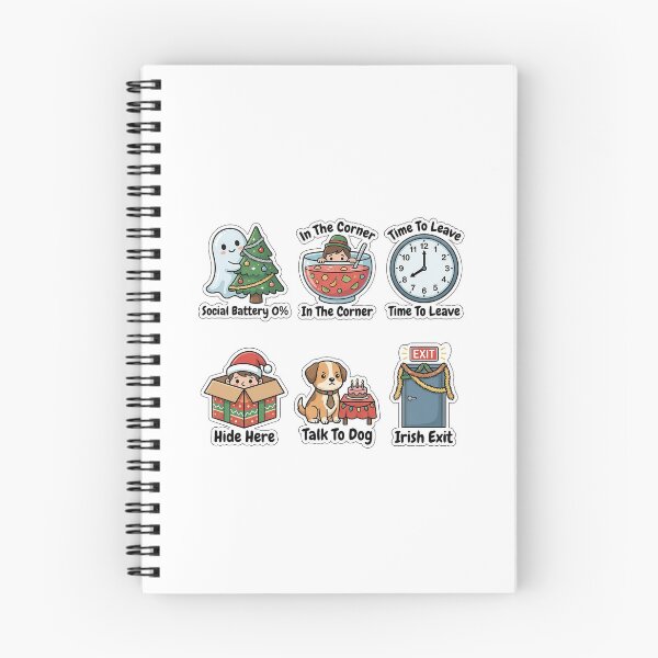 Item preview, Holiday Party Introvert Survival Sticker Pack - Social Battery Puns designed and sold by SimpleP.
