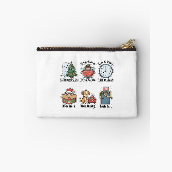 Item preview, Holiday Party Introvert Survival Sticker Pack - Social Battery Puns designed and sold by SimpleP.