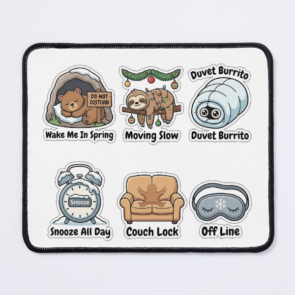 Item preview, Lazy Winter Hibernation Club Sticker Pack - Cozy Sleep Puns Bundle designed and sold by SimpleP.