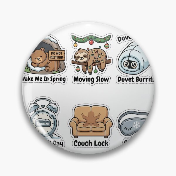 Item preview, Lazy Winter Hibernation Club Sticker Pack - Cozy Sleep Puns Bundle designed and sold by SimpleP.
