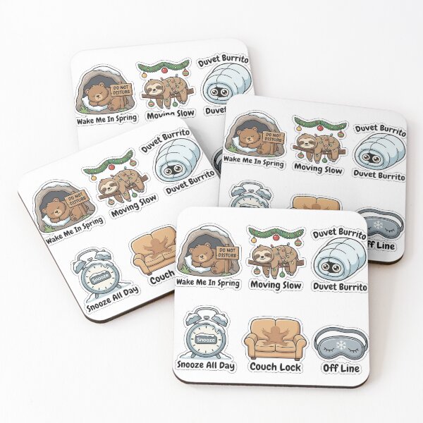 Item preview, Lazy Winter Hibernation Club Sticker Pack - Cozy Sleep Puns Bundle designed and sold by SimpleP.