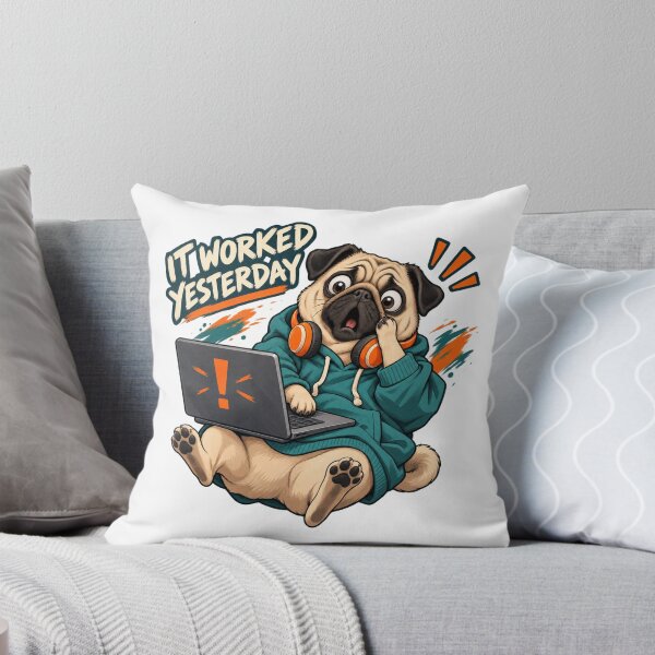 Item preview, I Worked Yesterday Funny Pug designed and sold by ArtikaCreative.