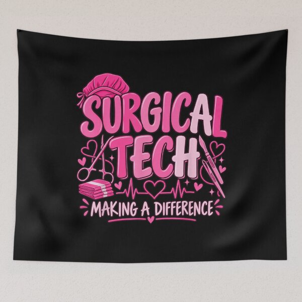 Item preview, Surgical Tech Making A Difference Pink Scrub Cap Surgical Technologist designed and sold by Creative Spark.