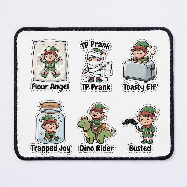 Item preview, Mischievous Holiday Elf Pranks Sticker Pack - Funny Elf Accidents Set designed and sold by SimpleP.