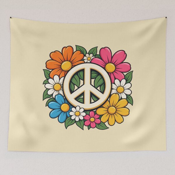 Item preview, Colorful Retro Flower Power Peace Symbol designed and sold by Infinitee8hirts.