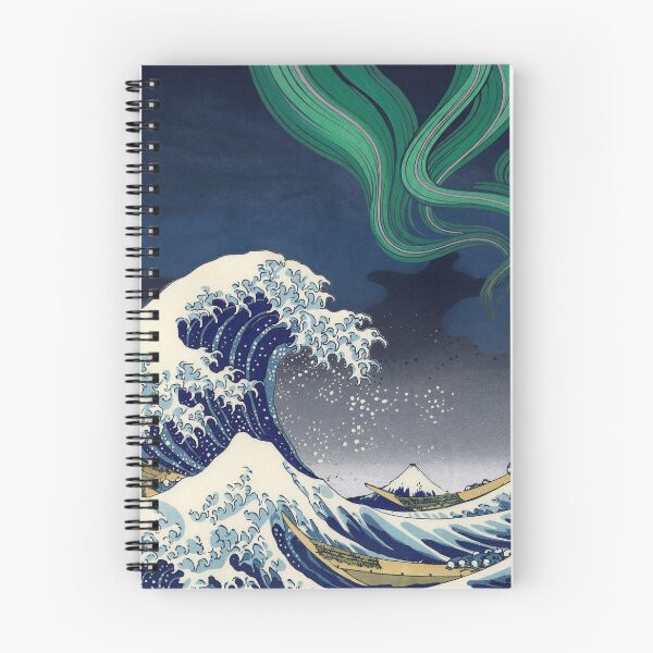 Item preview, Hokusai Great Wave Aurora — Kanagawa Night Sky Remix designed and sold by rapplatt.