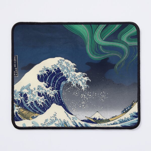 Item preview, Hokusai Great Wave Aurora — Kanagawa Night Sky Remix designed and sold by rapplatt.
