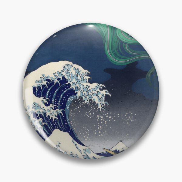 Item preview, Hokusai Great Wave Aurora — Kanagawa Night Sky Remix designed and sold by rapplatt.