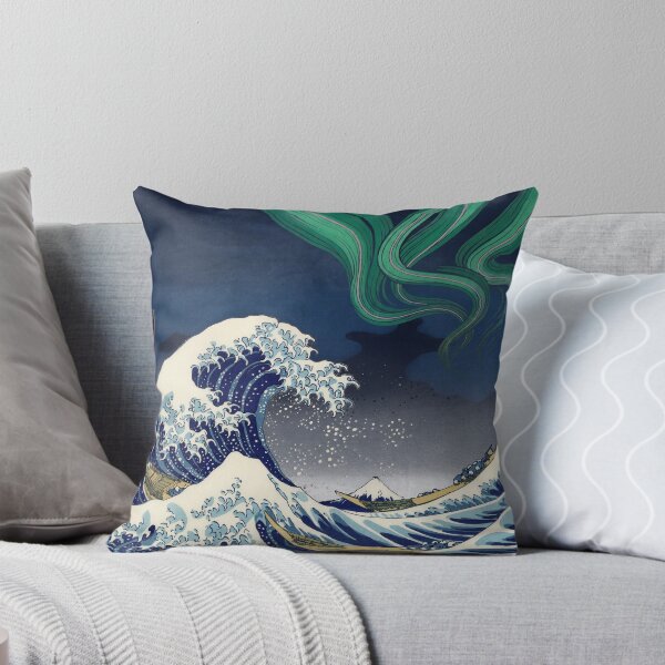 Item preview, Hokusai Great Wave Aurora — Kanagawa Night Sky Remix designed and sold by rapplatt.
