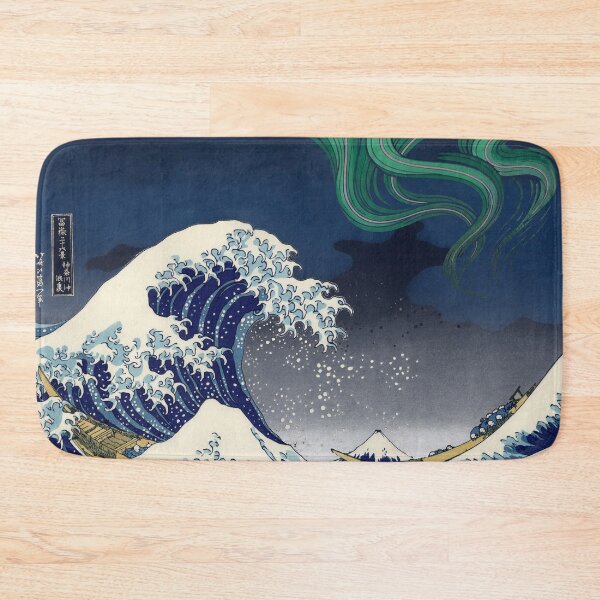 Item preview, Hokusai Great Wave Aurora — Kanagawa Night Sky Remix designed and sold by rapplatt.
