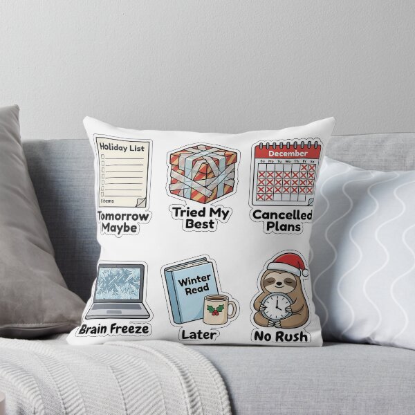Item preview, Winter Procrastination & Lazy Sticker Pack - Holiday To-Do Puns designed and sold by SimpleP.
