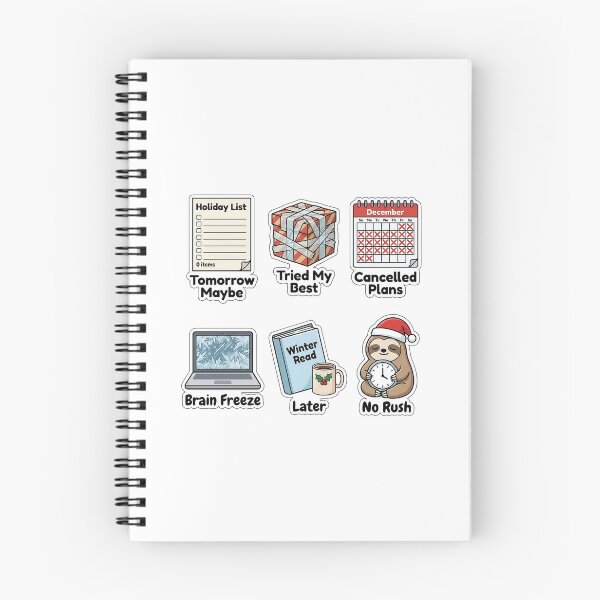 Item preview, Winter Procrastination & Lazy Sticker Pack - Holiday To-Do Puns designed and sold by SimpleP.